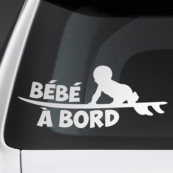 Car & Motorbike Stickers: Baby on board surf French