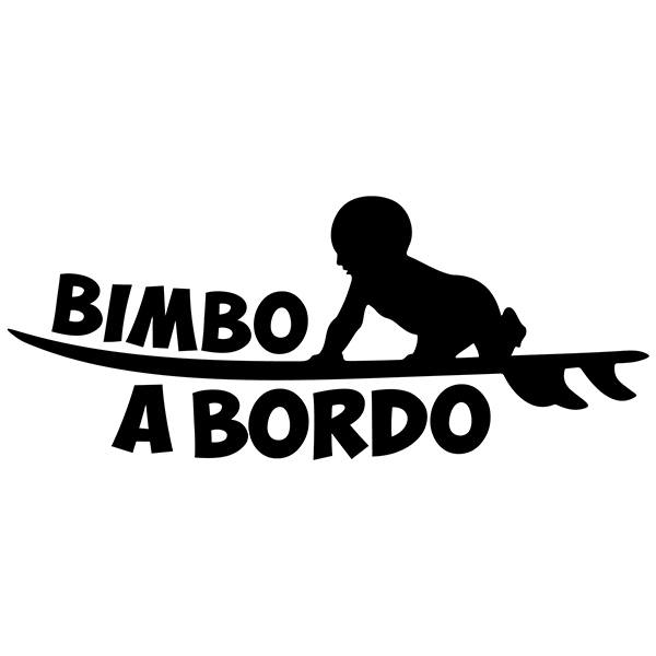 Car & Motorbike Stickers: Baby on board surf Italian