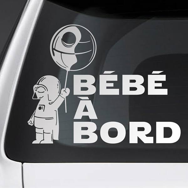 Car & Motorbike Stickers: Baby Darth Vader on board - French
