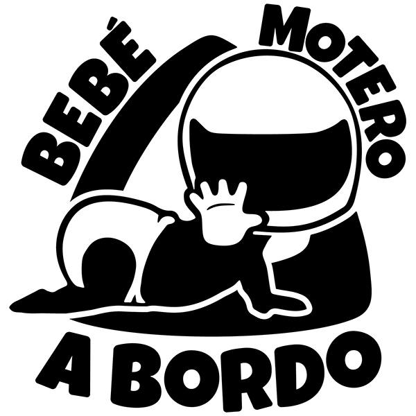 sticker decal pegatina Adhesivo BIKER ON BOARD MOTERO A BORDO para coche 12 CM 