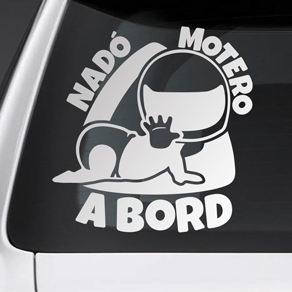 Car & Motorbike Stickers: Baby on board biker - Catalan