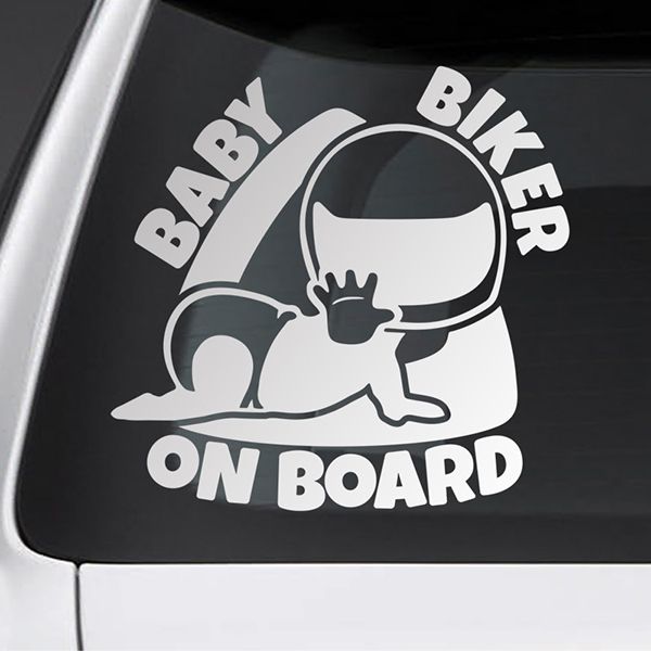 Car & Motorbike Stickers: Baby on board biker 0