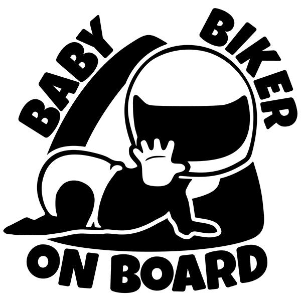 Car & Motorbike Stickers: Baby on board biker