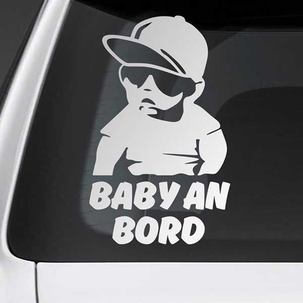 Car & Motorbike Stickers: Baby on board cool - German