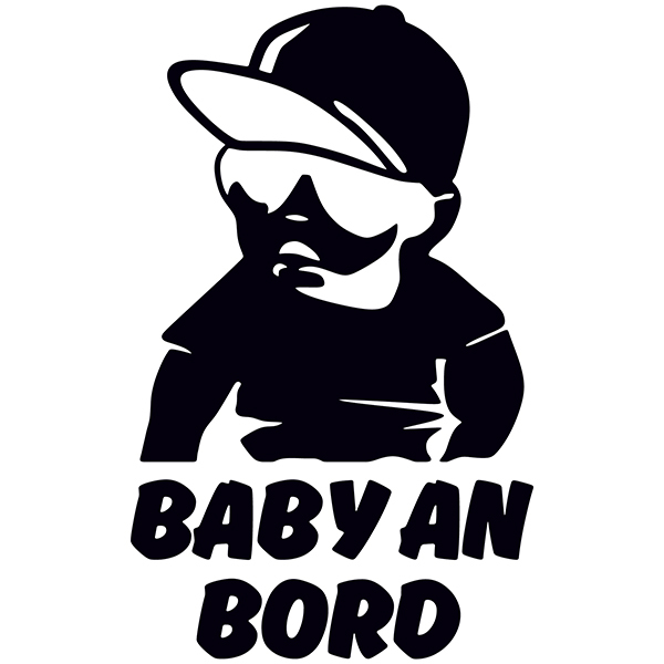 Car & Motorbike Stickers: Baby on board cool - German