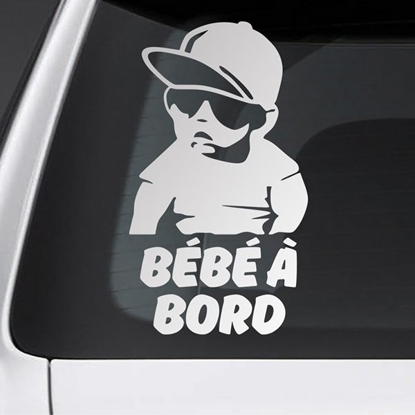 Car & Motorbike Stickers: Baby on board cool - French