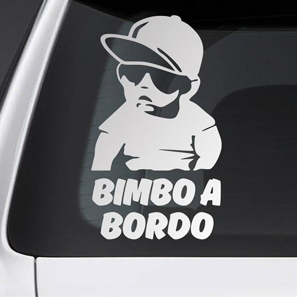 Car & Motorbike Stickers: Baby on board cool - Italian