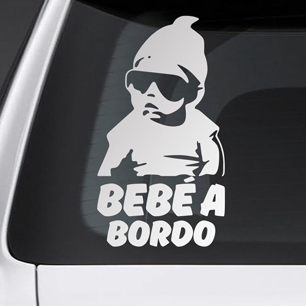 Car & Motorbike Stickers: Baby on board trendy - Spanish