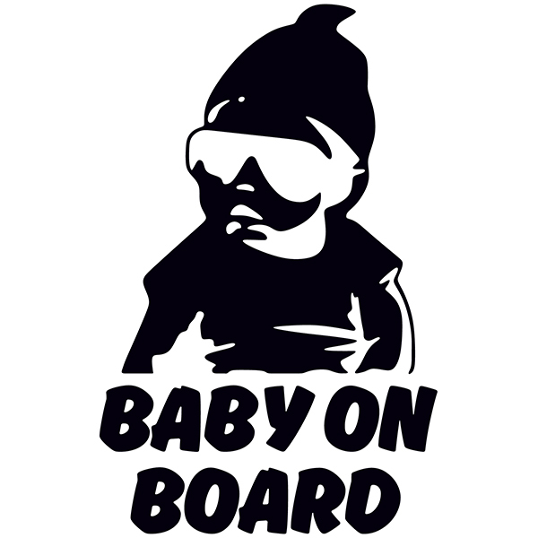 Car & Motorbike Stickers: Baby on board trendy English