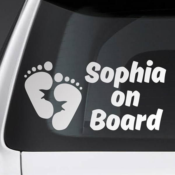 Car & Motorbike Stickers: Baby on board custom English