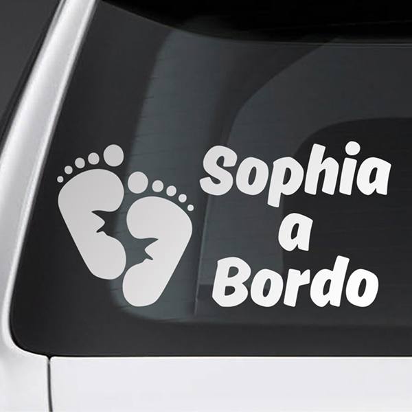 Car & Motorbike Stickers: Baby on board custom Italian