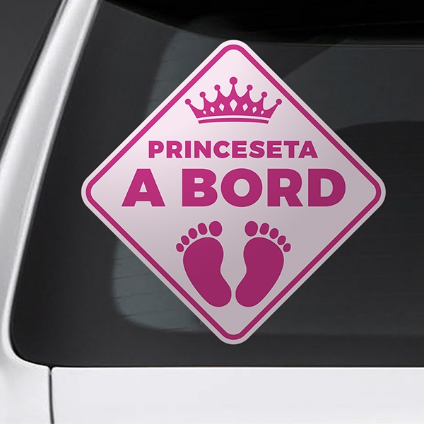 Car & Motorbike Stickers: Little princess on board Catalan