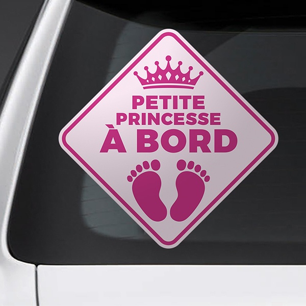 Car & Motorbike Stickers: Little princess on board - French