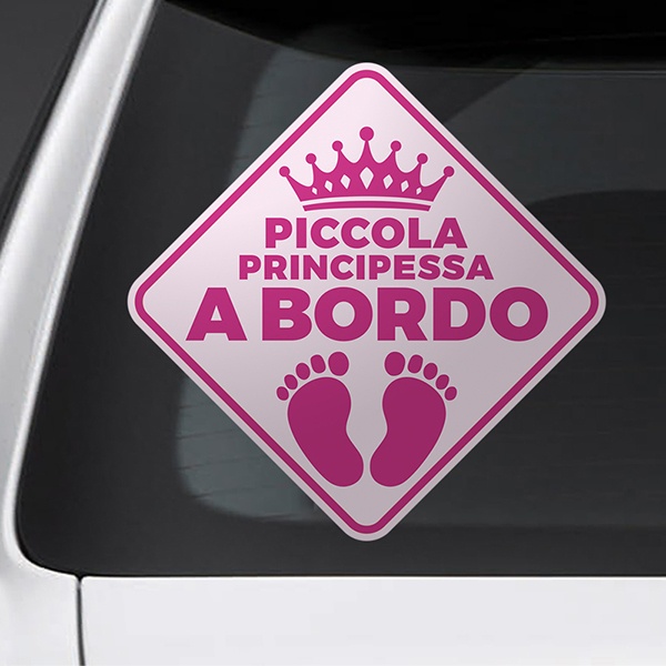 Car & Motorbike Stickers: Little princess on board Italian