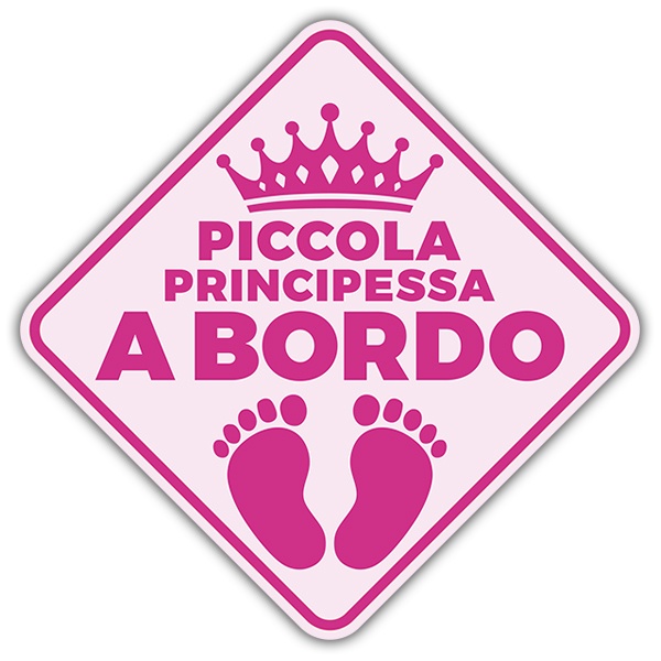 Car & Motorbike Stickers: Little princess on board Italian