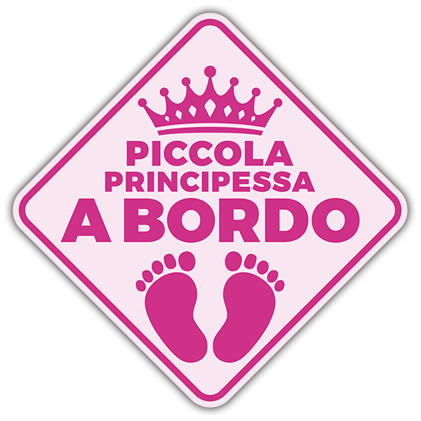 Car & Motorbike Stickers: Little princess on board Italian