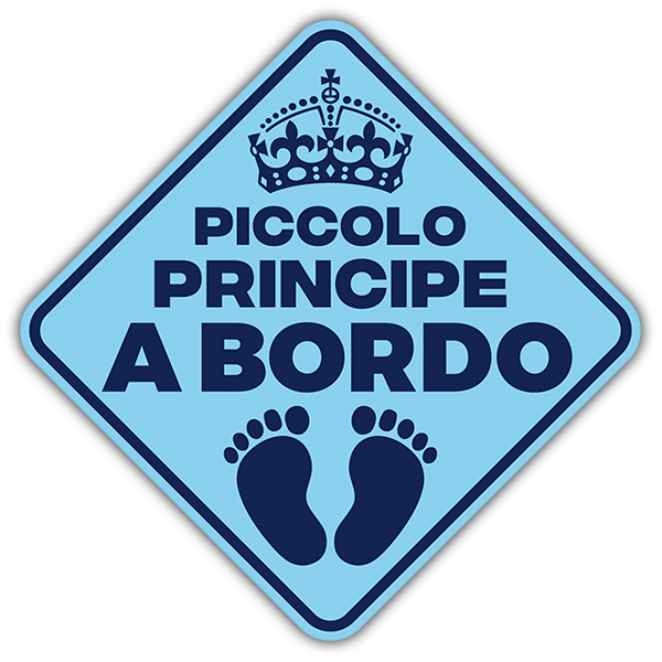 Car & Motorbike Stickers: Little prince on board - Italian 0