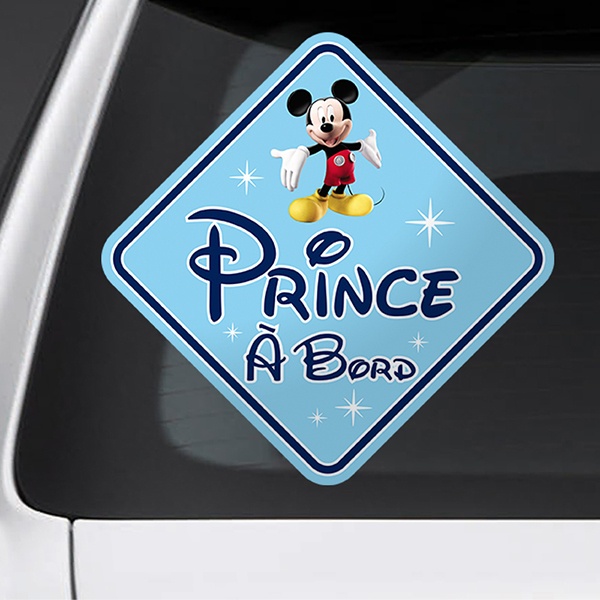 Car & Motorbike Stickers: Prince on Board Disney - french