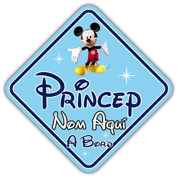 Car & Motorbike Stickers: Prince on board personalized Disney - catalan