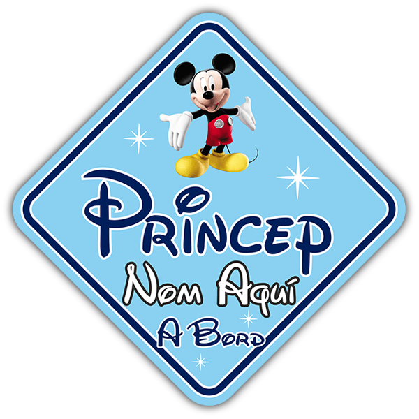 Car & Motorbike Stickers: Prince on board personalized Disney - catalan 0