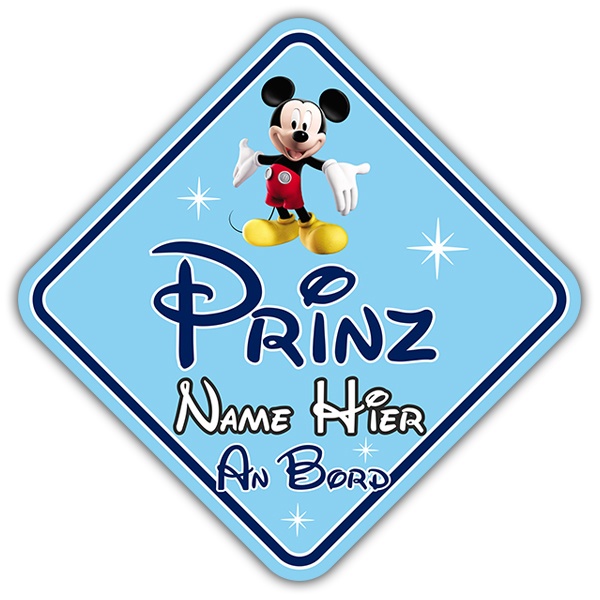 Car & Motorbike Stickers: Prince on board personalized Disney - german