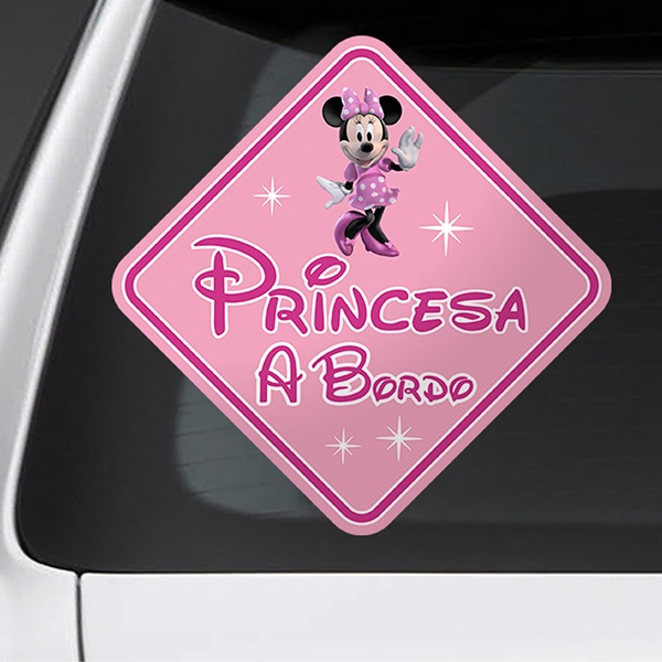 Car & Motorbike Stickers: Princess On Board Disney Spanish
