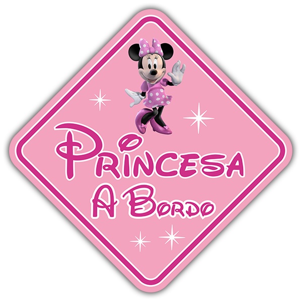 Car & Motorbike Stickers: Princess On Board Disney Spanish