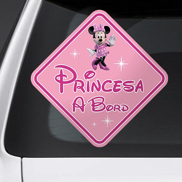 Car & Motorbike Stickers: Princess on Board Disney Catalan 1