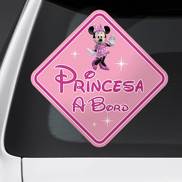 Car & Motorbike Stickers: Princess on Board Disney Catalan