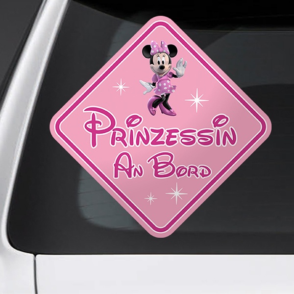 Car & Motorbike Stickers: Princess On Board Disney German