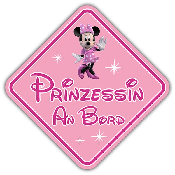 Car & Motorbike Stickers: Princess On Board Disney German