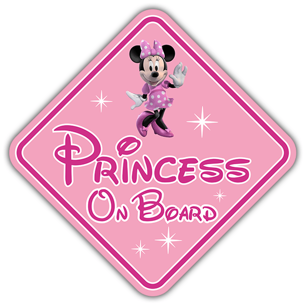 Car & Motorbike Stickers: Princess On Board Disney English