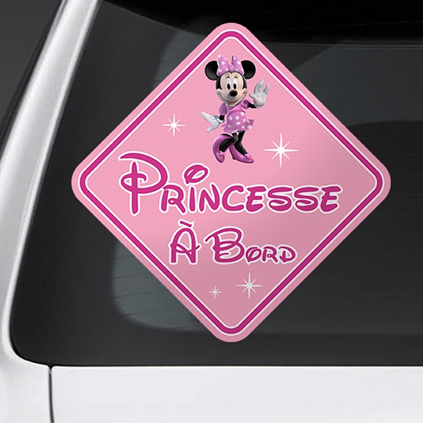 Car & Motorbike Stickers: Princess on board Disney - french