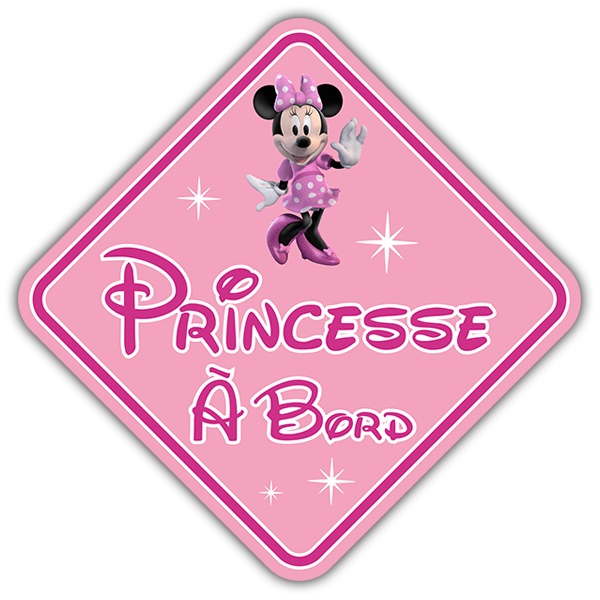 Car & Motorbike Stickers: Princess On Board Disney French