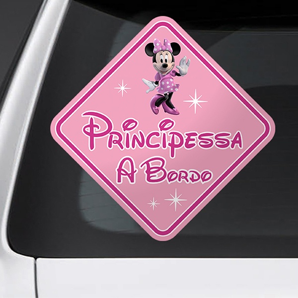 Car & Motorbike Stickers: Disney Princess on Board Italian