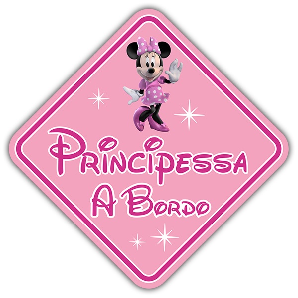 Car & Motorbike Stickers: Disney Princess on Board Italian