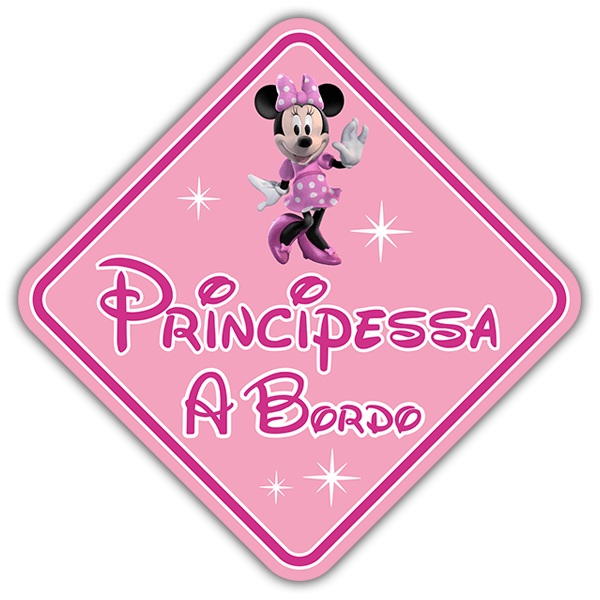 Car & Motorbike Stickers: Princess on board Disney - italian