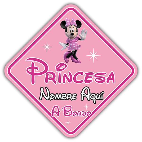 Car & Motorbike Stickers: Princess on board personalized - spanish
