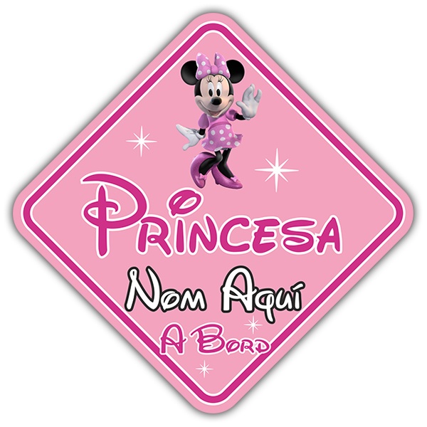 Car & Motorbike Stickers: Princess on Board Personalised in Catalan
