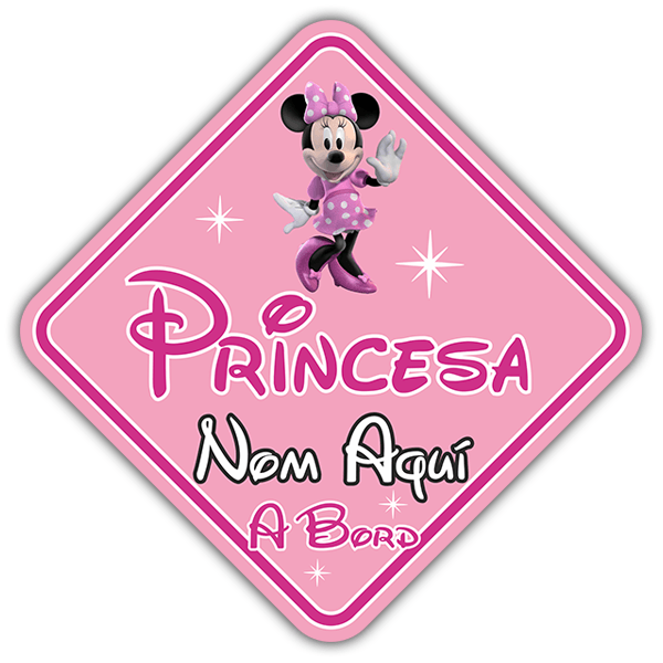 Car & Motorbike Stickers: Princess on board personalized - catalan 0