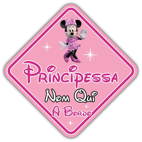 Car & Motorbike Stickers: Princess on Board Personalised in Italian