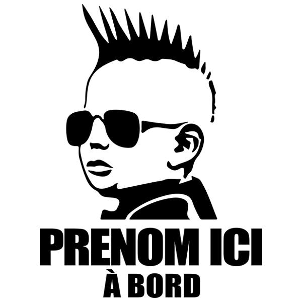 Car & Motorbike Stickers: Punk on board personalized - french