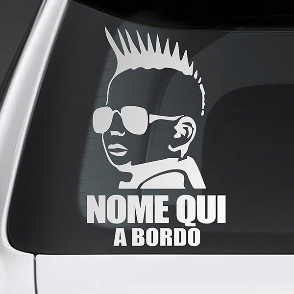 Car & Motorbike Stickers: Punk on board personalized - italian