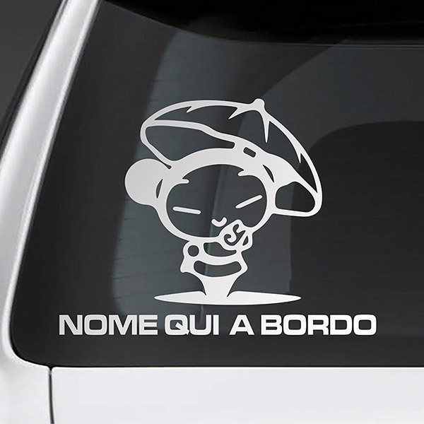 Car & Motorbike Stickers: Geisha on board personalized - italian