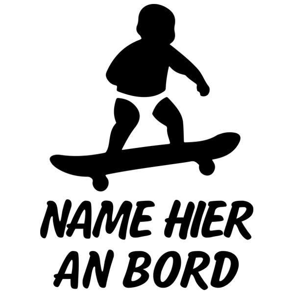 Car & Motorbike Stickers: Skate on board personalized - german