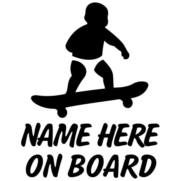 Car & Motorbike Stickers: Skate on board personalized - english