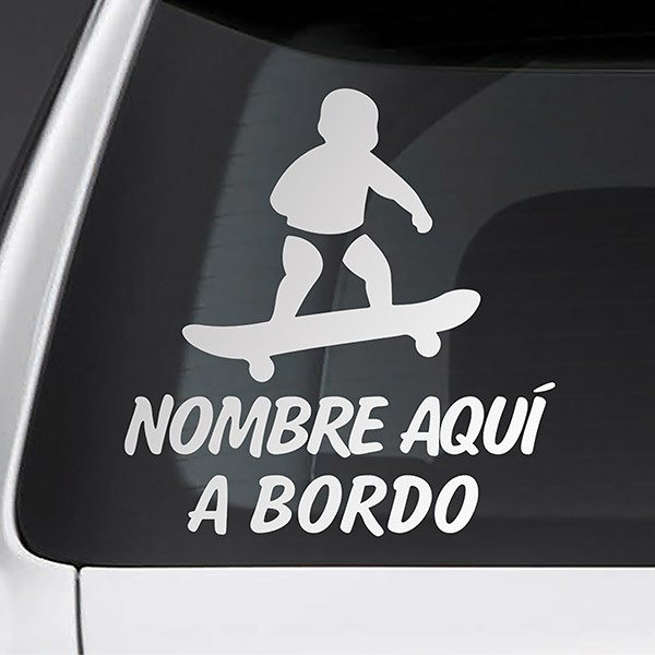 Car & Motorbike Stickers: Skate on board personalized - spanish