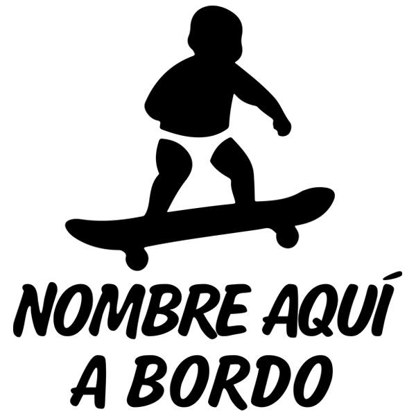 Car & Motorbike Stickers: Skate on board personalized - spanish