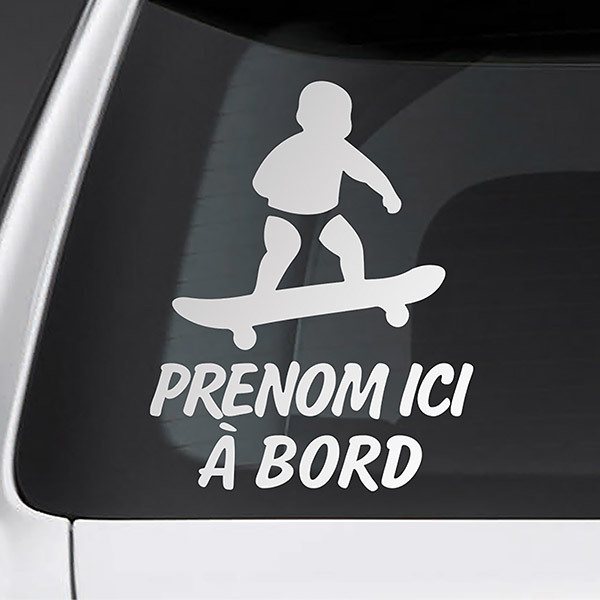 Car & Motorbike Stickers: Skate on board personalized - french