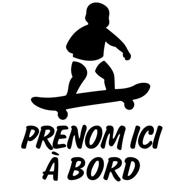 Car & Motorbike Stickers: Skate on board personalized - french